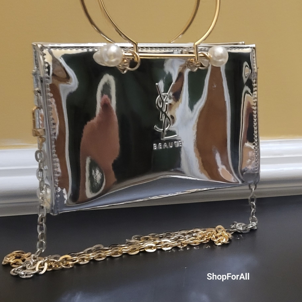 Yves Saint Laurent Gold and Silver Beauty Pouch - Picture 7 of 16